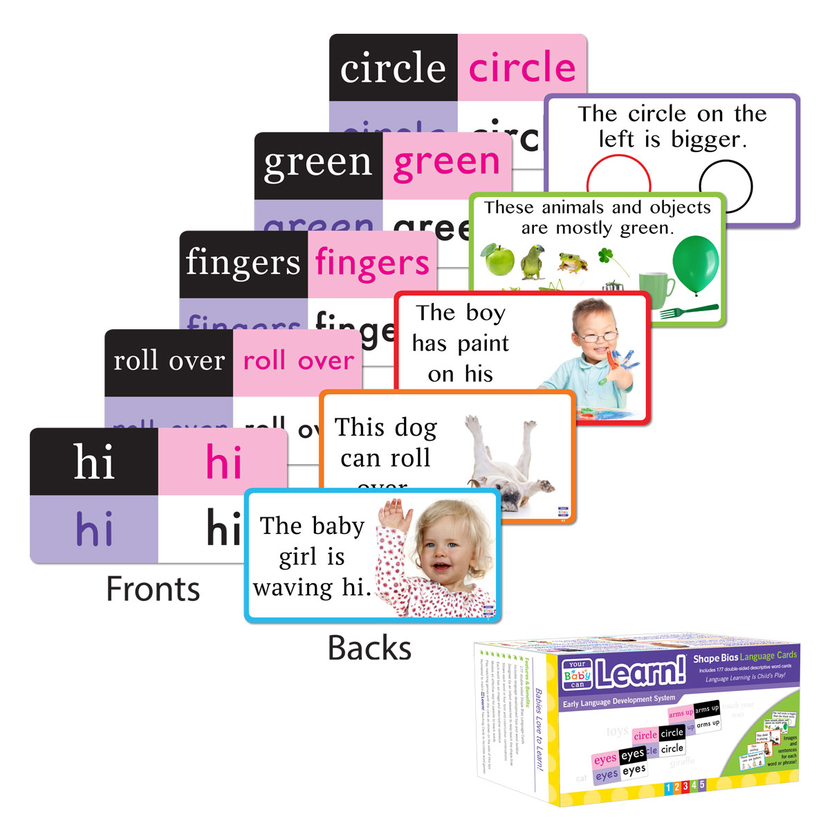 Shape Bias Language Cards Fronts and Backs